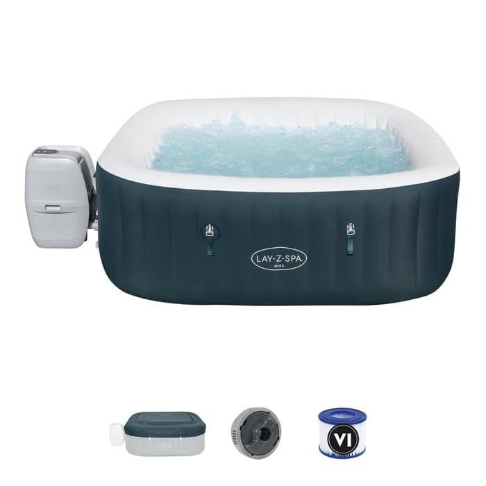 Spa gonflable carré 6 places – Ibiza Airjet – Bestway - Image 1